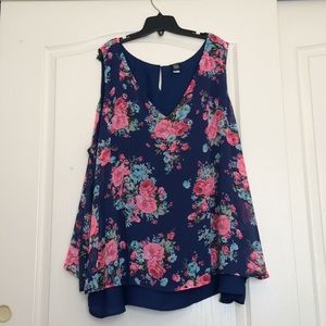 Blue floral tank